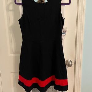 Black Dress with Red Stripe